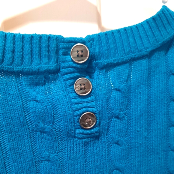 Tommy Hilfiger Sweater Womans Medium Blue Cable Knit Preppy Classic Fitted - Picture 9 of 9